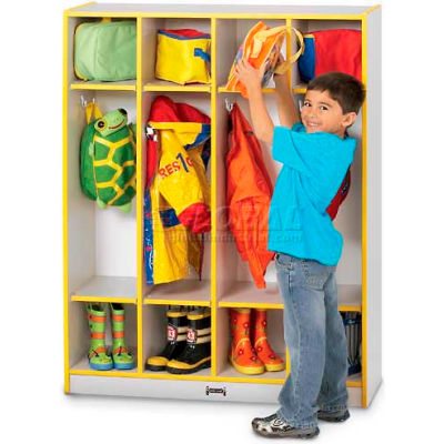 Jonti-Craft® Kid Veat Locker, 4 Large, 39"L x 15"P x 50-1/2"H, Stratifié Gris