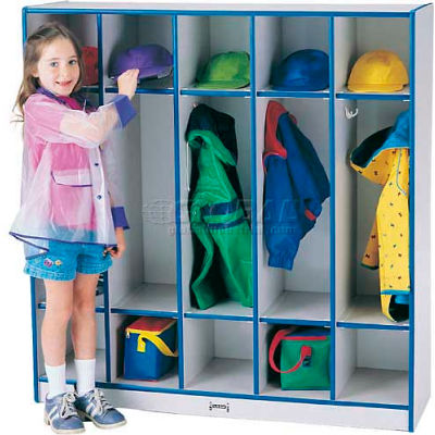 Jonti-Craft® Kid Veat Locker, 5 Large, 48"L x 15"P x 50-1/2"H, Stratifié Gris
