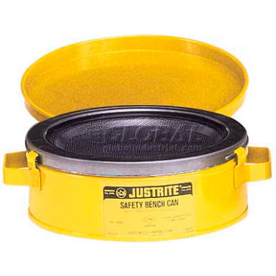 Justrite Bench Can, 1-Quart, Yellow, 10171