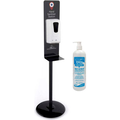 Jadaco Désinfectant automatique pour les mains / Distributeur de savon liquide et support de sol, Désinfectant gratuit de 473 ml, 12 / Étui