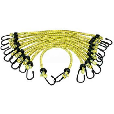 K-Tool KTI-73830 Bungee Cords General Purpose 3/8" X 18" - 10 Pack, Yellow - Pkg Qty 2