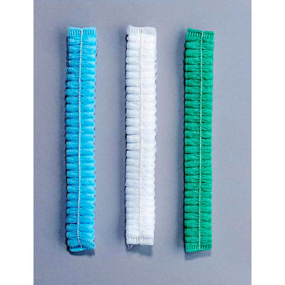 Cap Bouffant en polypropylène plissé, Latex 100 % libre, bleu, 21", 100/sac, 10 sacs/caisse
