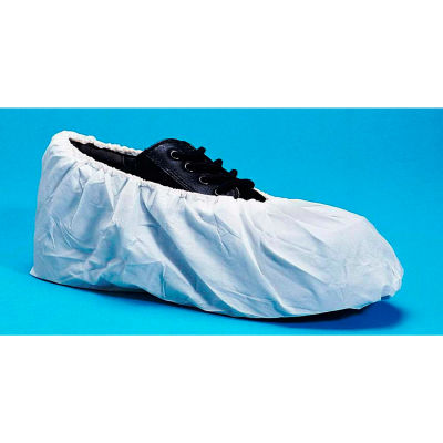 Heavy Duty Croix couvre-chaussures polyéthylène réticulé, résistant à l’eau, blanc, LG, 100/sachet