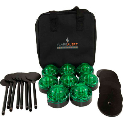 FlareAlert Pro à piles Kit de balise d’urgence 8 LED, vert, B8-FP-G