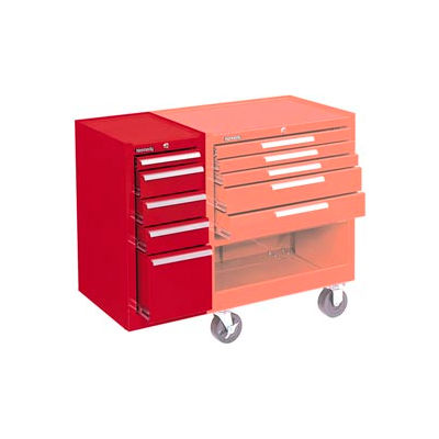 Kennedy® 185XR K1800 Series 13-5/8"W X 18"D X 29"H 5 Drawer Red Hang-On Side Cabinet