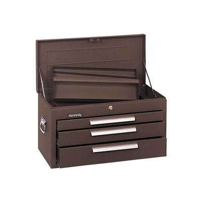 Kennedy® 263B Signature Series 26-1/8"W X 12"D X 14-3/4"H 3 Drawer Brown Mechanics Chest W/Tray