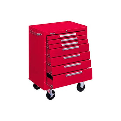 Kennedy® 277XR K1800 Series 27"W X 18"D X 35"H 7 Drawer Red Roller Cabinet