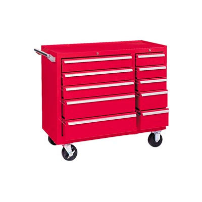 Kennedy® 310XR K1800 Series 39-3/8"W X 18"D X 35"H 10 Drawer Red Roller Cabinet