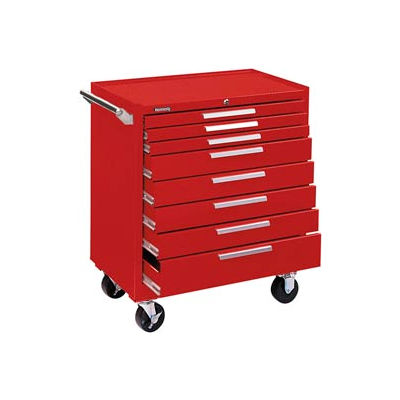 Kennedy® 348XR K2000 Series 34"W X 20"D X 40"H 8 Drawer Red Roller Cabinet