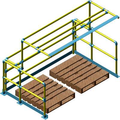Kee Safety® Pivot Steel Mezzanine Pallet Gate, double largeur, 96 « L x 60 » P x 78 » H Libre