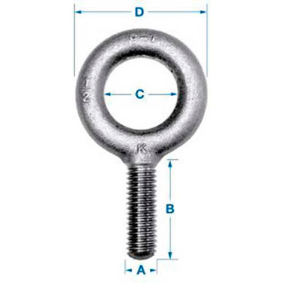 Ken Forging K2012-ZN Plain Pattern Eyebolts 1-1/4-7 x 3 Ken Forging K2012-ZN Plain Pattern Eyebolts 1-1/4-7 x 3
