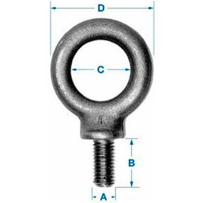 Ken forgeage M10-A - Boulon à oeil - Métrique - Motif de l’épaule - M10 x 1,5 - Tige courte - Fabriqué aux États-Unis