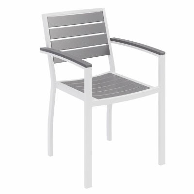 Chaise kFI Outdoor Arm - Gris avec cadre argenté - Série Ivy
