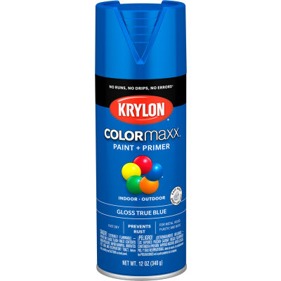 Krylon® Colormaxx™ Paint & Primer, 12 oz, Gloss True Blue - Qté par paquet : 6
