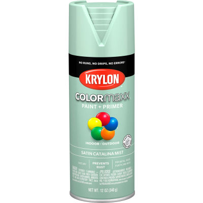 Krylon® Colormaxx™ Paint & Primer, 12 oz., Satin Catalina Mist - Qté par paquet : 6