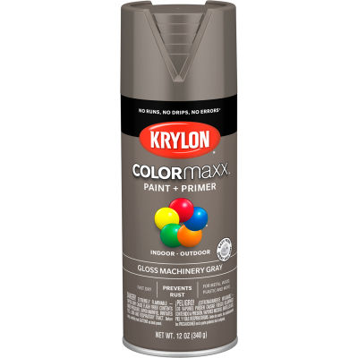 Krylon® Colormaxx™ Paint & Primer, 12 oz., Gloss Machinery Grey - Qté par paquet : 6
