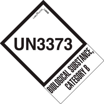 LabelMaster® étiquettes « UN3373 Biological Substance Category B », 2"L x 2-3/4"W, Blanc, Rouleau de 500