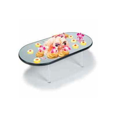 Geneva Lakeside 16"x32" Oval Stacking Glass Mirror Tray, 2264