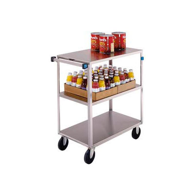 Lakeside® 352 Medium Duty Stainless Steel 3 Shelf Cart 3 Edges Up 500 Lb Cap