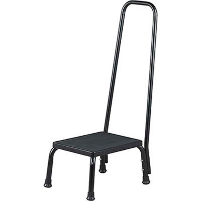 Lakeside® 4910 Medical Step Stool with Handrail, Black