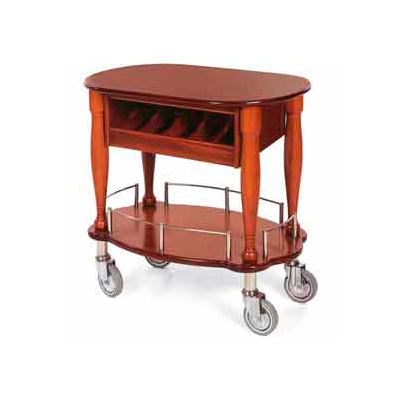 Geneva Lakeside Oval Shaped Serving Cart w/ Cutlery Compartment, 70036