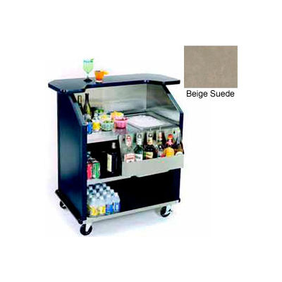 Geneva Lakeside 43" Portable Beverage Bar, SS Interior, 884-BeigeSuede