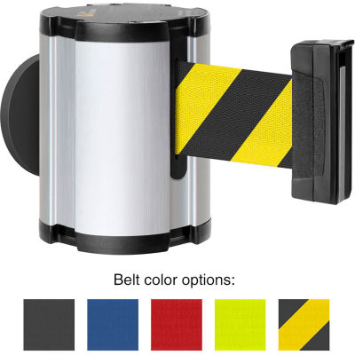 Barrière magnétique de ceinture rétractable de Lavi Industries, caisse de satin W/15' ceinture noire/jaune