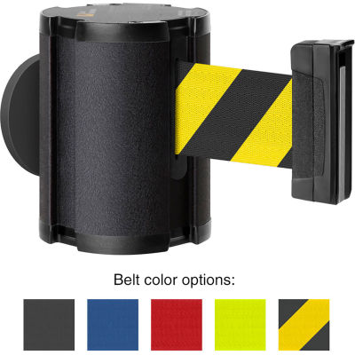 Barrière magnétique de ceinture rétractable de Lavi Industries, étui à rides noires W/15' Ceinture noire/jaune