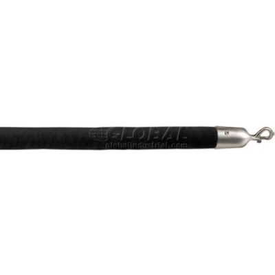 Lavi Industries Velvet Rope with Snap Hooks 6 feet long Black and Satin Stainless Steel 44-930161/6BK Lavi Industries Velvet Rope with Snap Hooks 6 feet long Black and Satin Stainless Steel 44-930161/6BK