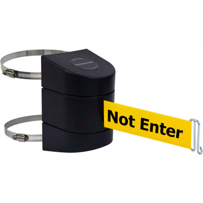 Tensabarrier®Warehouse Barrière de ceinture rétractable, ceinture jaune « Caution » de 15 pi, étui noir