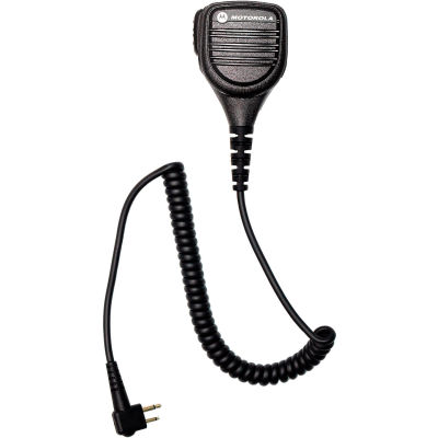 Microphone de haut-parleur à distance Motorola avec prise d’oreille, cordon enroulé et clip de vêtement pivotant
