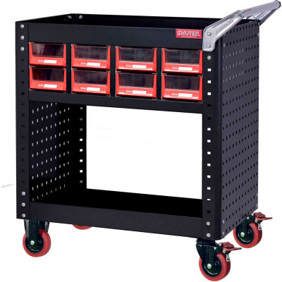 Shuter® Steel Utility Cart w / Étagère réglable, 800 lb. Capuchon, 33-1/2"L x 22-3/4"L x 34-1/2"H