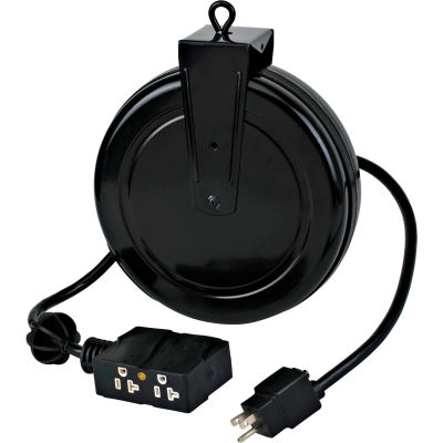 Lind Equipment LE2620B12Q Ind. Cord Reel, 20' 12/3 SJTOW, 4 X 5-20 Out, 5-15P Plug, Circuit Breaker