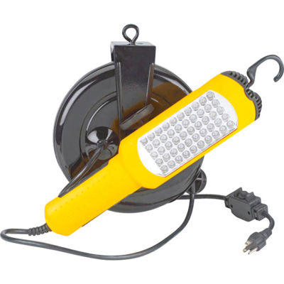 Lind Equipment LE2430L50 30' 16/3 SJTW Cable Reel, 50 LED Work Light W/ 10A Cb Outlet In Handle