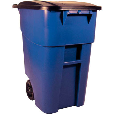 Rubbermaid 9W27 Brute® déploiement 50 Gallon grand Mobile conteneur bleu avec couvercle