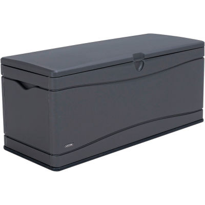 Boîte extérieure à vie de banc de plate-forme de stockage 130 gallons - Gris w/Black Bottom