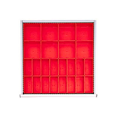 SC Drawer Layout, 24 Plastic Boxes 3" H