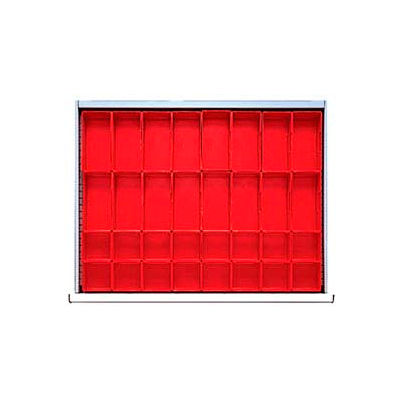 ST Drawer Layout, 32 Plastic Boxes 2" H