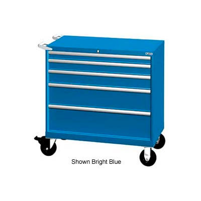 Lista 40-1/4" W Mobile Cabinet, tiroirs 5, 63 Compart - Classique bleu, pas de verrou