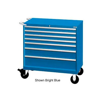 Lista 40-1/4" W Mobile Cabinet, tiroirs 7, 94 Compart - Bleu vif, clé identique