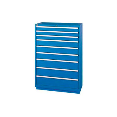 Lista® 9 tiroir faible profondeur, 59-1/2" H - Bleu vif, clé identique