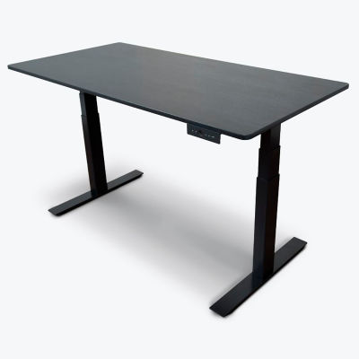 Luxor 60" éclectique Stand Up Desk - 3-stade parmoteur - Chêne noir dessus avec cadre noir