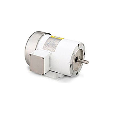 Leeson Motors Motor Washdown Motor-1/2HP, 208-230/460V, 3450RPM, TENV, RIGID C, 1.15 SF, 82.5 Eff.