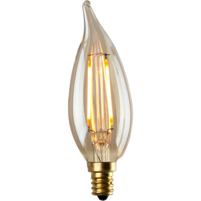 LuminanceL7580-2 CA12 Flame Tip Nostalgia LED Filament Bulb in Amber, 1,5W, 130 Lumens, 2500K