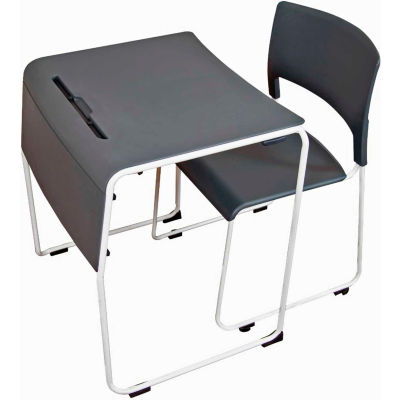 Luxor Lightweight Stackable Student Desk and Chair - Paquet de 4