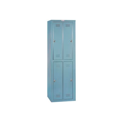 Lyon 4 Door Personal Effects Apparel W/Combo Locks, 26"Wx21"Dx84"H, Gray, Assembled