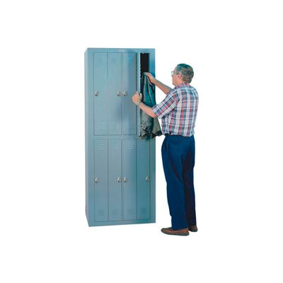 Lyon 8 Door Personal Effects Apparel Locker W/Combo Locks, 32-9/16"Wx21"Dx84"H, Gray, Assembled