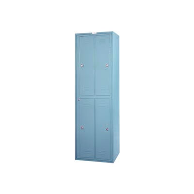 Lyon 4 Door Hanging Garment Exchange Locker W/Key Locks, 26"Wx21"Dx84"H, Gray, Assembled
