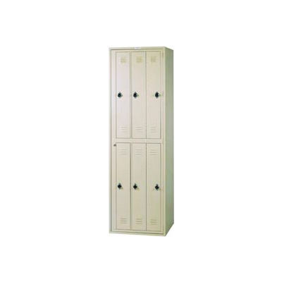 Lyon 6 Door Hanging Garment Exchange Locker W/Combo Locks, 26"Wx21"Dx84"H, Gray, Assembled