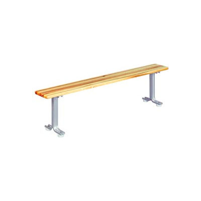 Lyon Locker Bench Hardwood Top w/Aluminum Pedestals NF5786 - 72"W x 9-1/2"D x 18"H